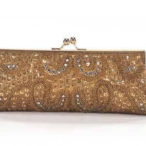 Gold beaded clutch